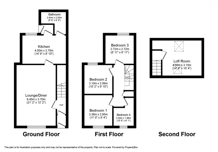 Floorplan for Muriel Terrace, Dowlais, Merthyr Tydfil
