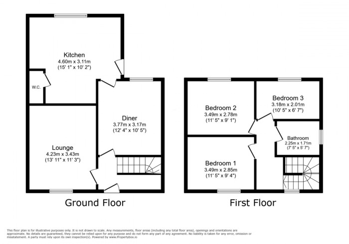 Floorplan for Brynhyfryd Terrace, Penpedairheol